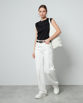 Lou Lou Studio SAMUR white jeans with logo patch SAMUR