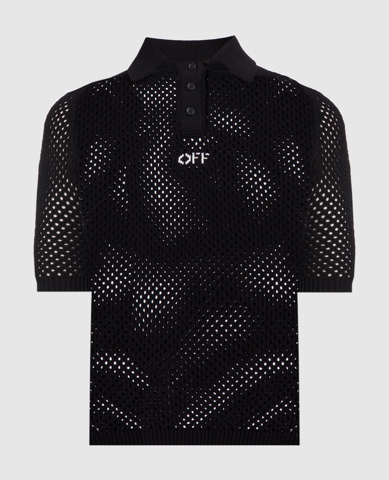 

Black openwork polo with logo Off-White