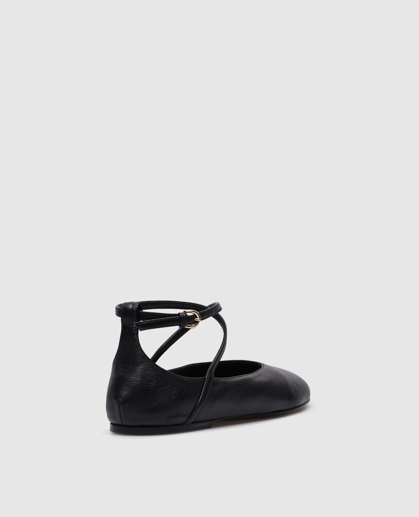 Ballerina black leather ballet shoes CO 3
