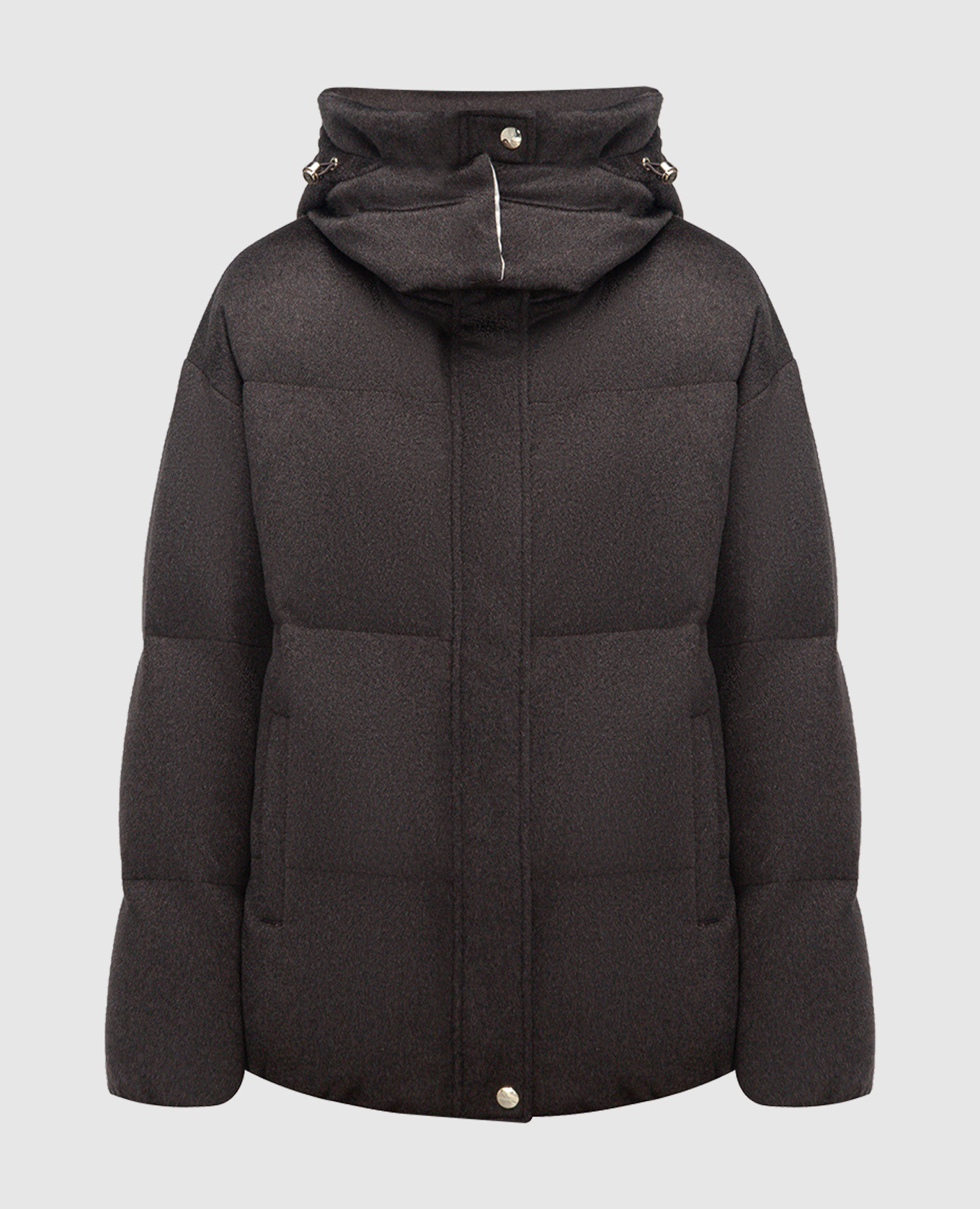 

Brown cashmere down jacket Enrico Mandelli, Коричневый