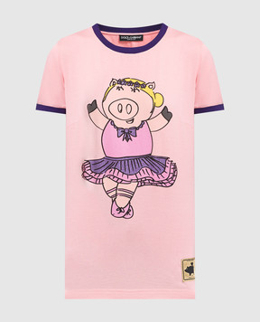 Dolce&Gabbana Pink t-shirt with a print F8H32TG7RDL