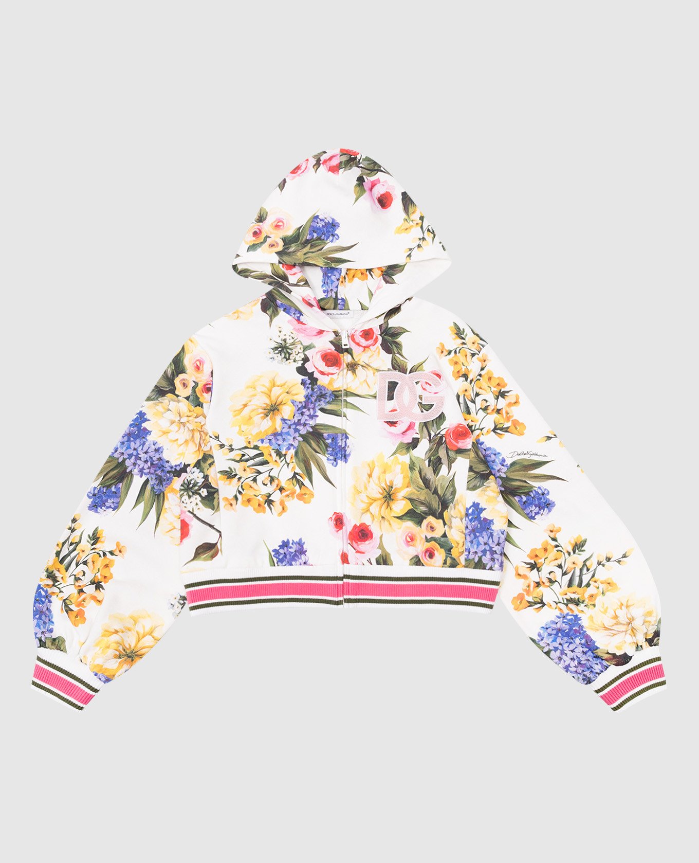 Children's sports jacket in a floral print dolce&gabbana