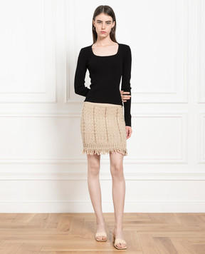 Twinset Brown tweed skirt with lurex 232TP3631