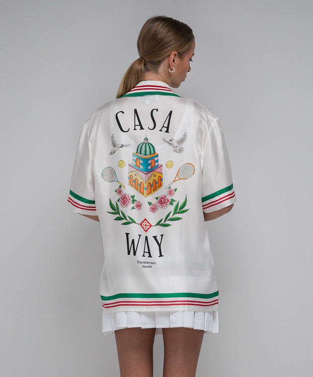 Casablanca - Casa Way white printed silk shirt WF23SH01401
