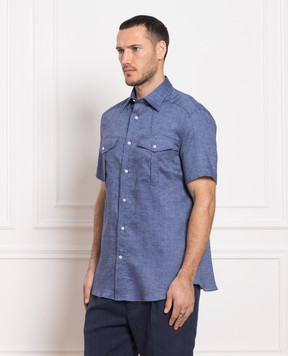 Brunello Cucinelli Blue linen shirt MM6110666