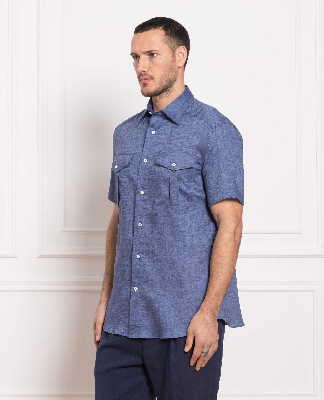 

Blue linen shirt Brunello Cucinelli