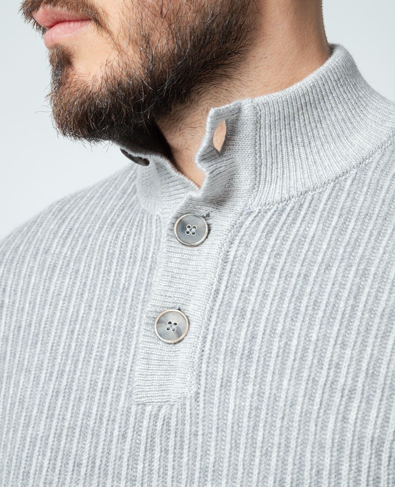 Gray striped wool and cashmere jumper Cashmere&Whiskey 5