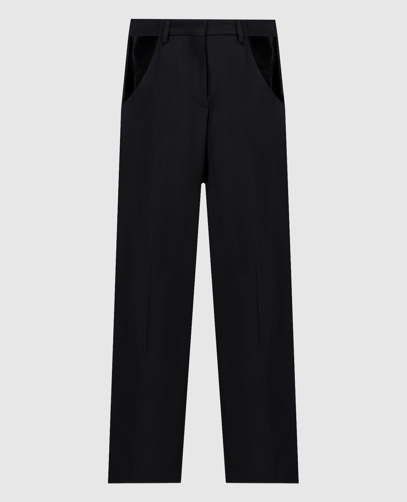 Black pants with curved necklines thierry mugler