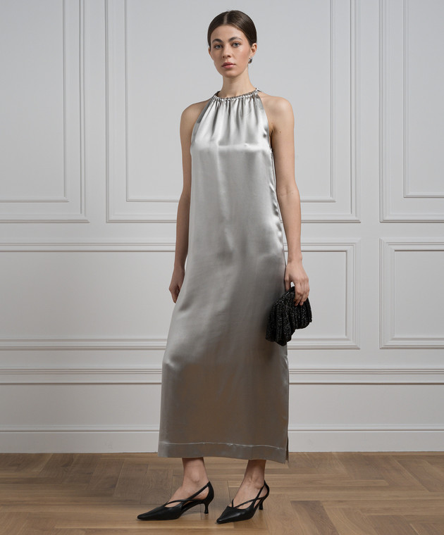 lou and grey slip dress Lou Lou Studio - Gray dress MORENE with silk MORENE