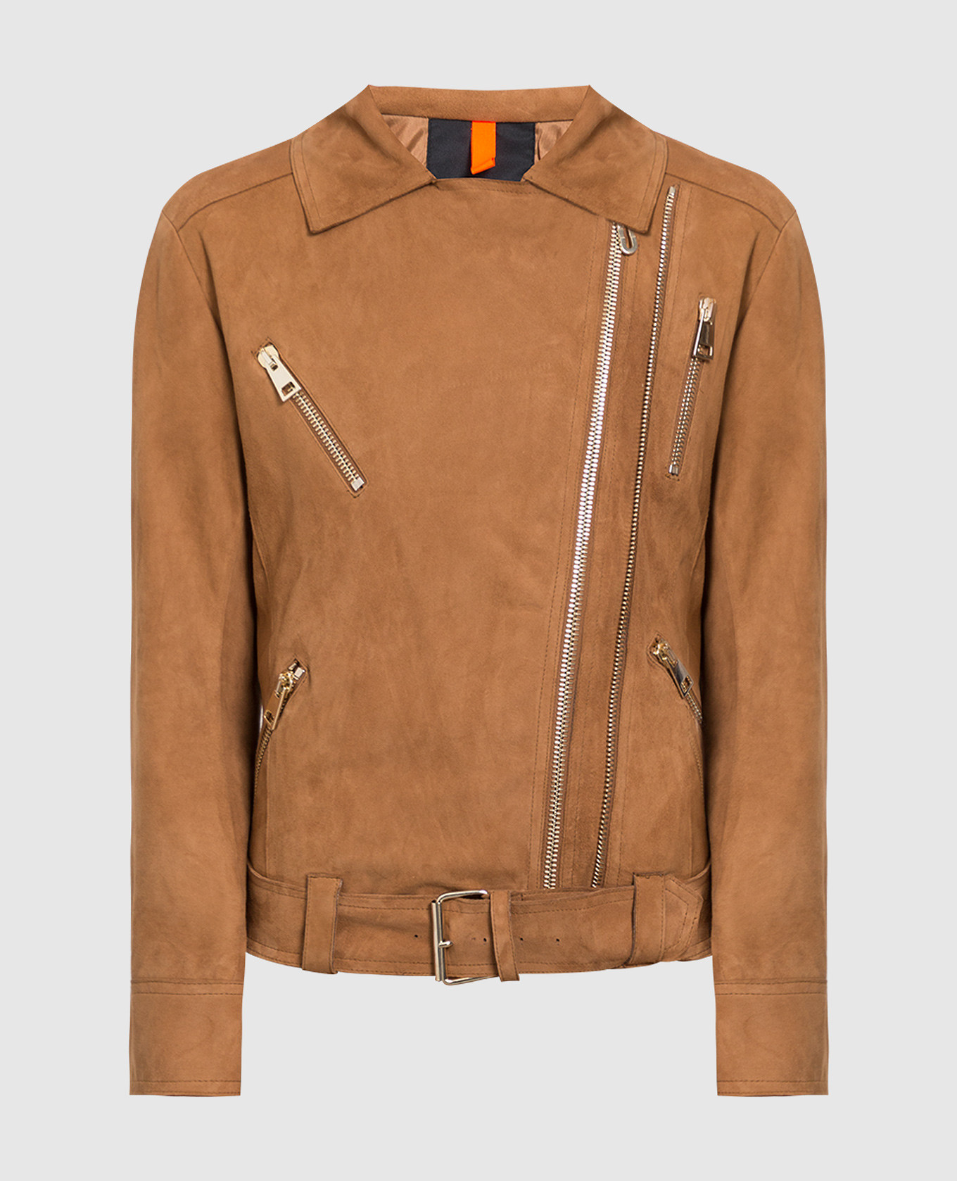 Camoscio brown suede biker jacket stilnology