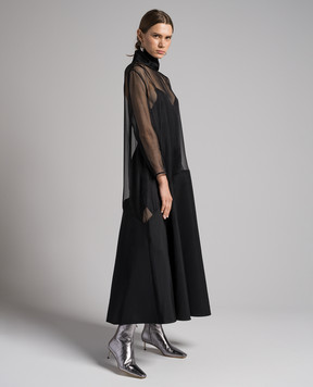 Khaite Bellamy black combination dress 5365384W384