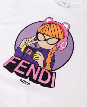 Fendi Children's white t-shirt JFI2517AJ67