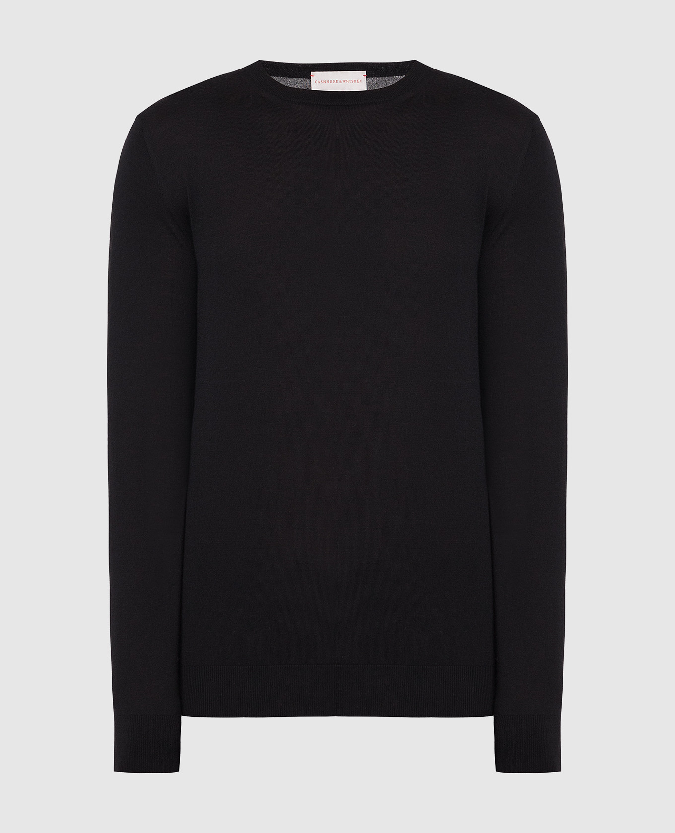 Black wool, silk and cashmere jumper