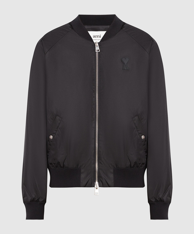 Ami Paris - Black bomber jacket with logo HJK024274 - shop with