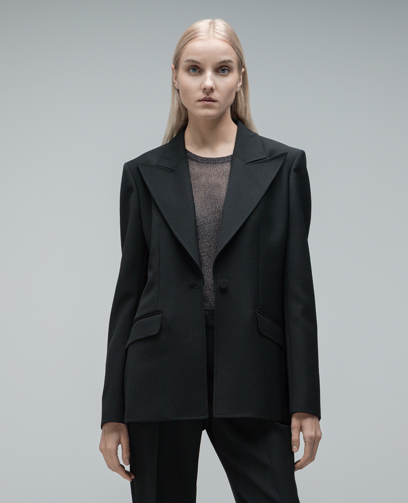 Leiva black wool jacket Gabriela Hearst 3
