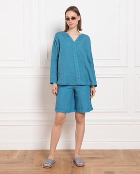 Enrico Mandelli Blue linen shorts ARTISI5182