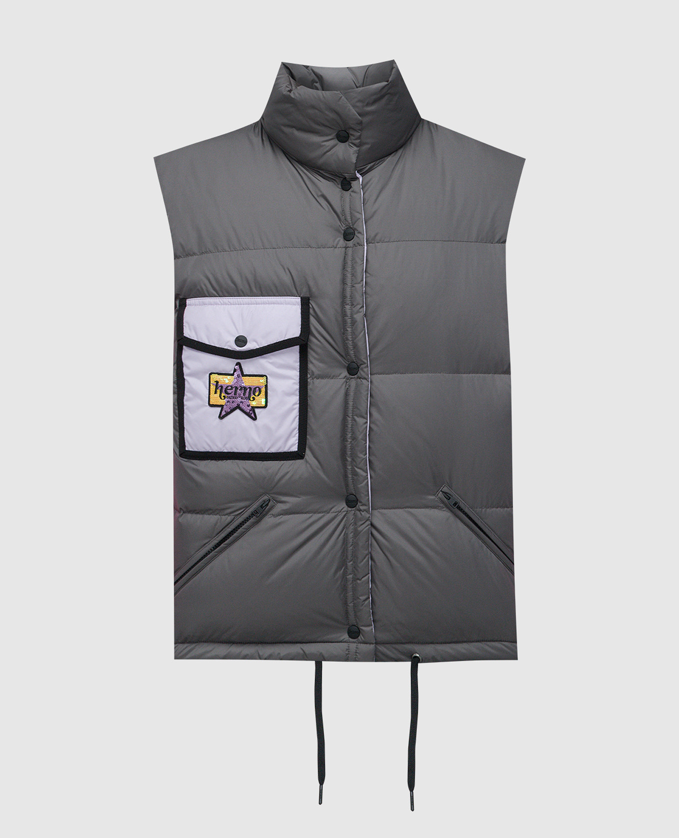 

Gray down vest with logo Herno, Grey