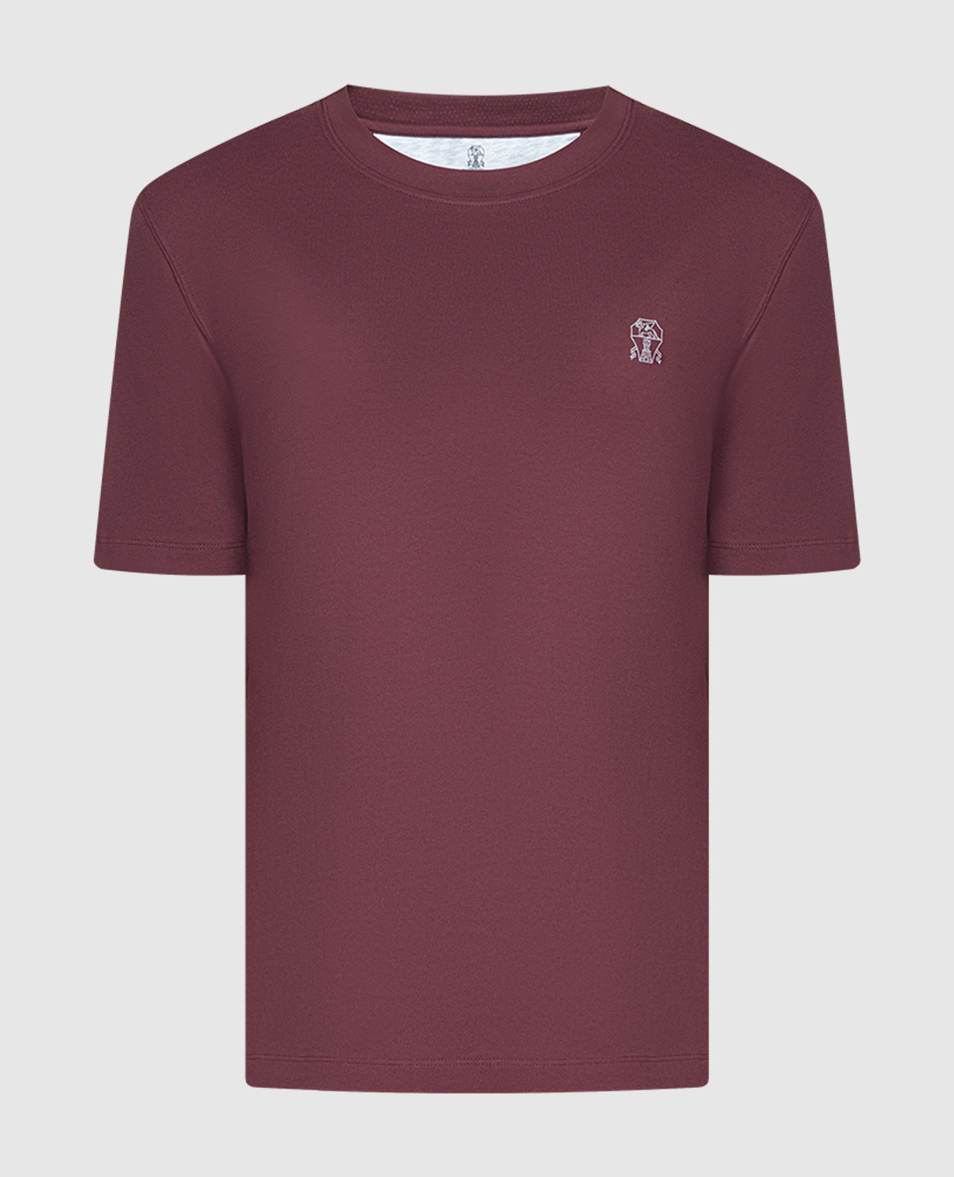 

Burgundy t-shirt with logo print Brunello Cucinelli