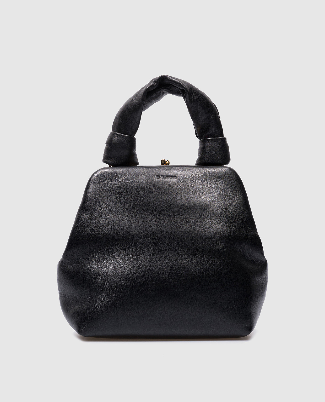 

Black leather bag with logo Jil Sander, Черный