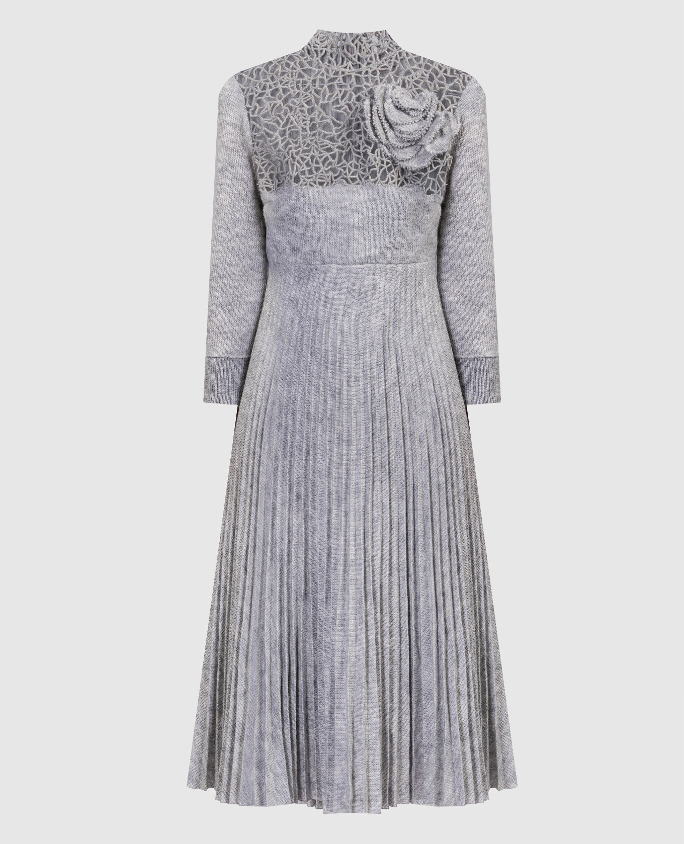

Gray midi dress with appliqué Ermanno Scervino, Grey