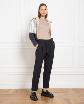 Brunello Cucinelli Gray pants with monil chain M0W07P7811