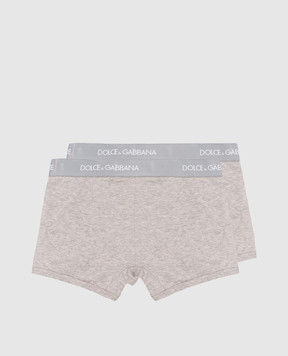 Dolce&Gabbana Children's set of gray hippie panties with a logo L4J701G7OCT