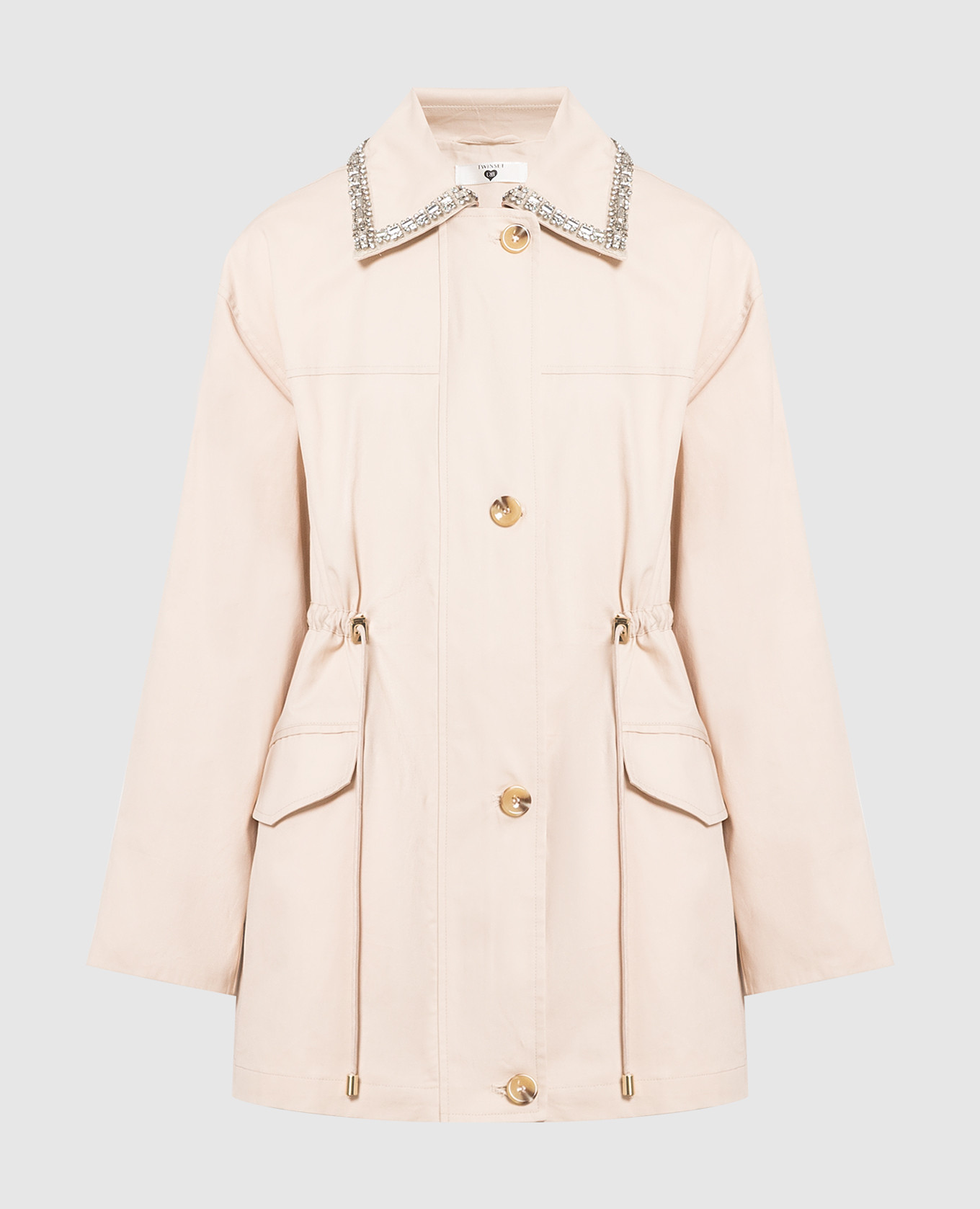 Beige raincoat with crystals twinset