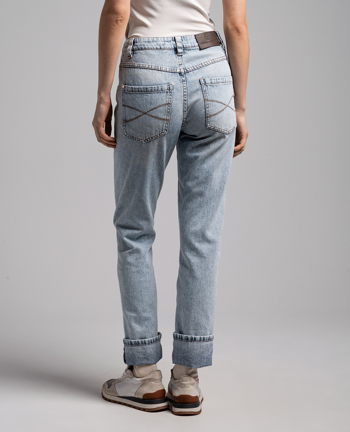 

Blue jeans with monil chain Brunello Cucinelli, Light blue