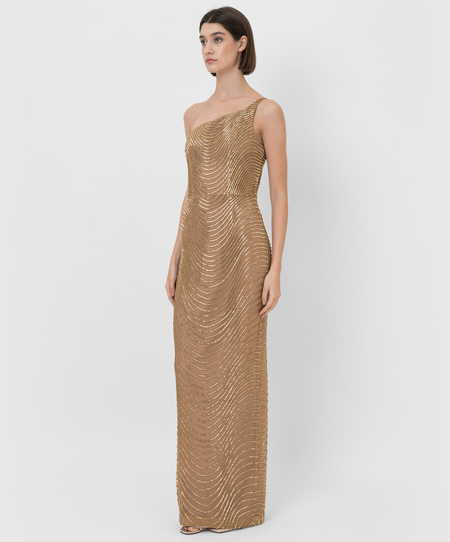 Rachel Gilbert - Axton tan dress with beading and slit 22RRG61039 - shop  with European delivery at Symbol