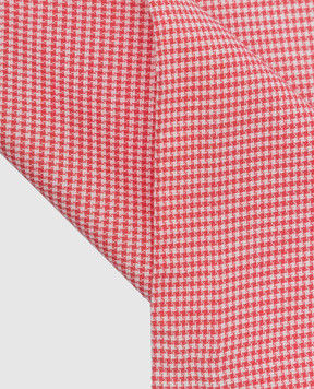 Stefano Ricci Children's red houndstooth scarf YFZ25LJ1656