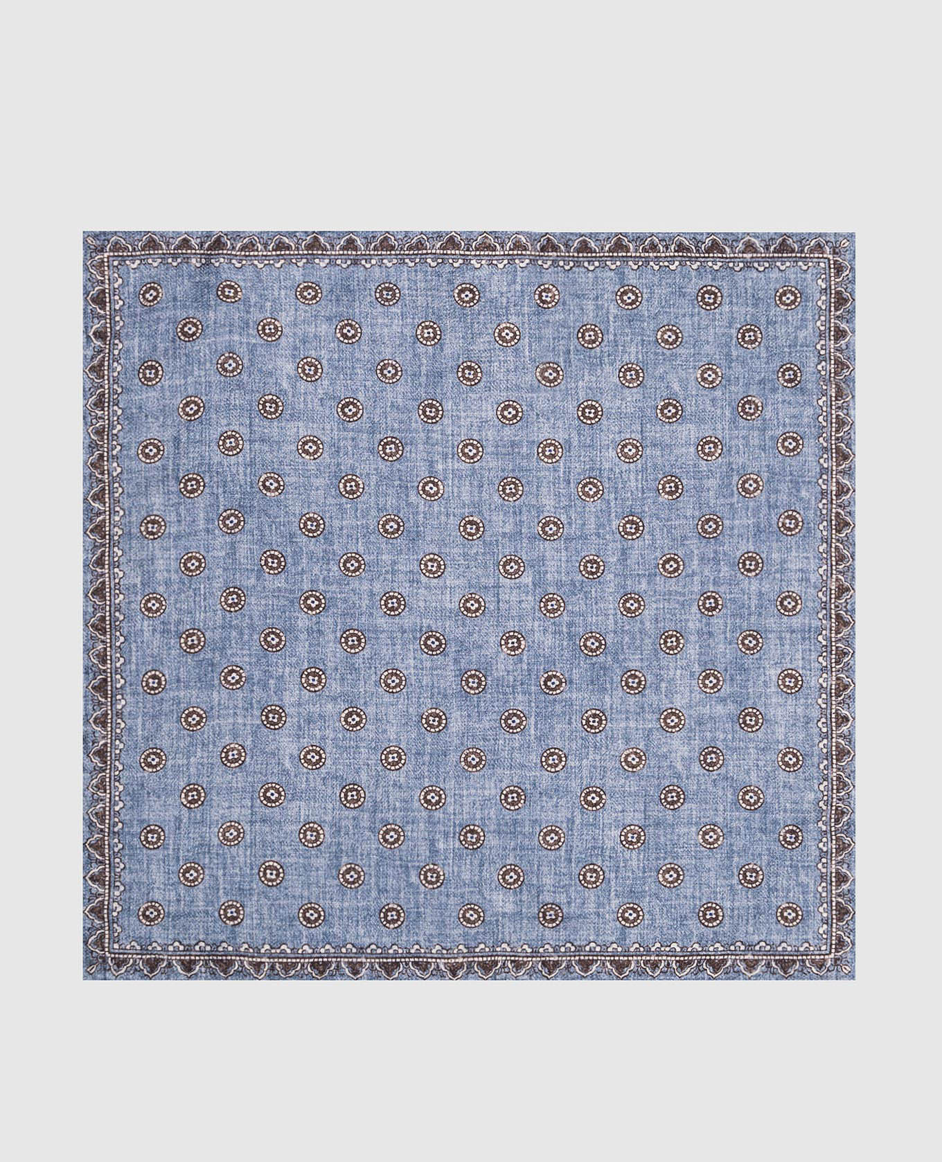 

Blue double-sided pache scarf made of silk with a pattern Brunello Cucinelli