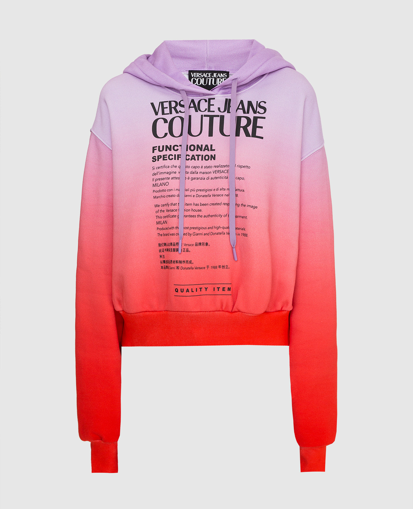 

Hoodie with logo print Versace Jeans Couture, Red