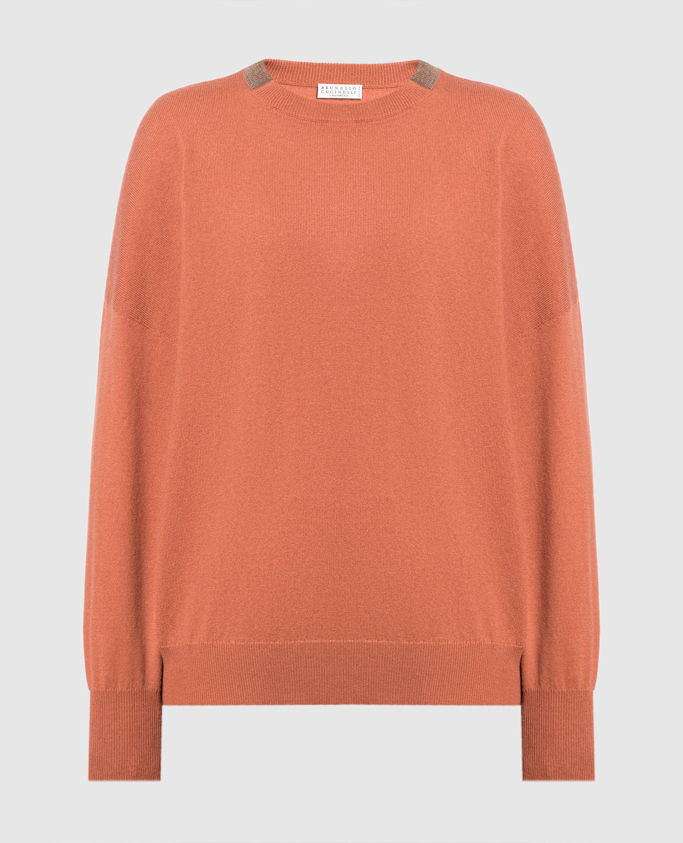 

Ginger cashmere jumper with eco-brass Brunello Cucinelli, Коричневый