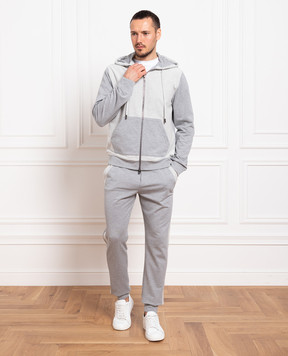 ISAIA Gray joggers with logo embroidery MCPX31J0363