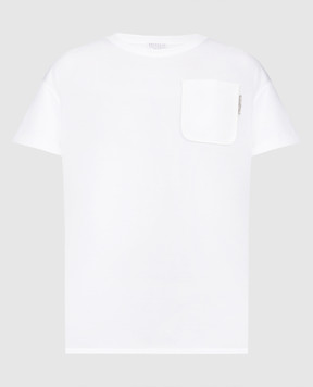 Brunello Cucinelli White t-shirt with monil chain M0T81EH900