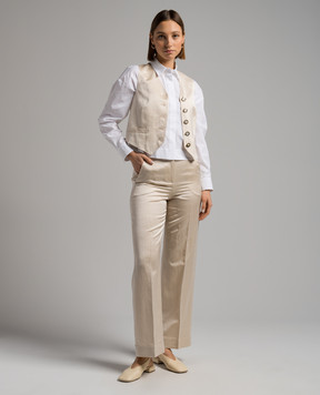 Peserico Beige vest with linen S0310506653