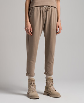 Brunello Cucinelli Brown pants with monil chain MH827SA399