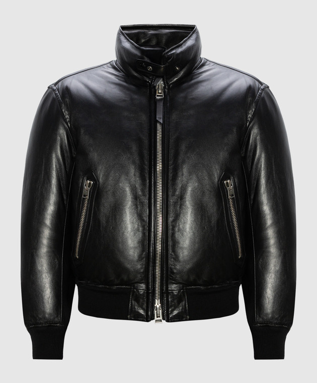 Tom Ford - Black leather down jacket LBD003LMN008F23 - shop