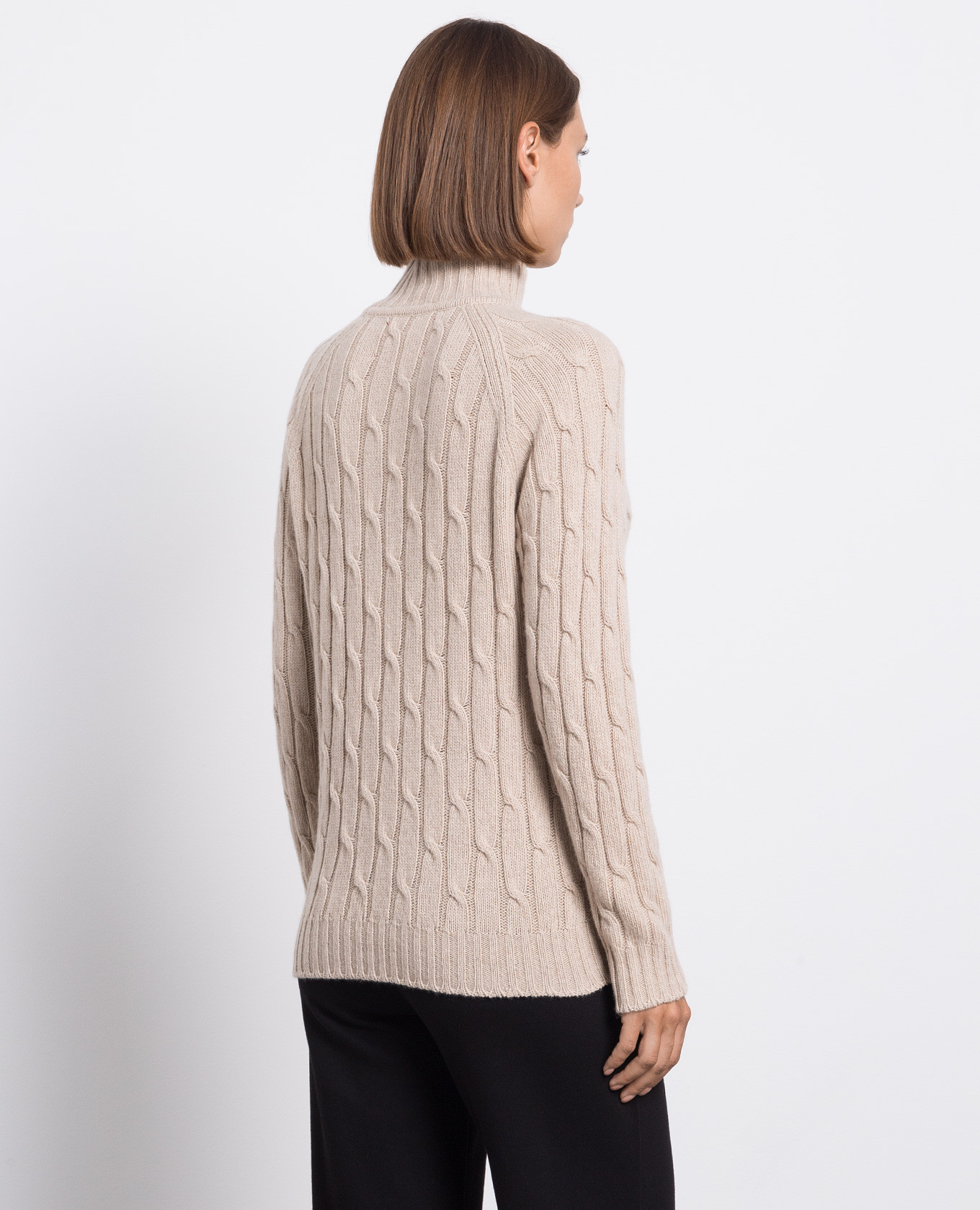 Beige sweater made of cashmere in a textured pattern Babe Pay Pls 4