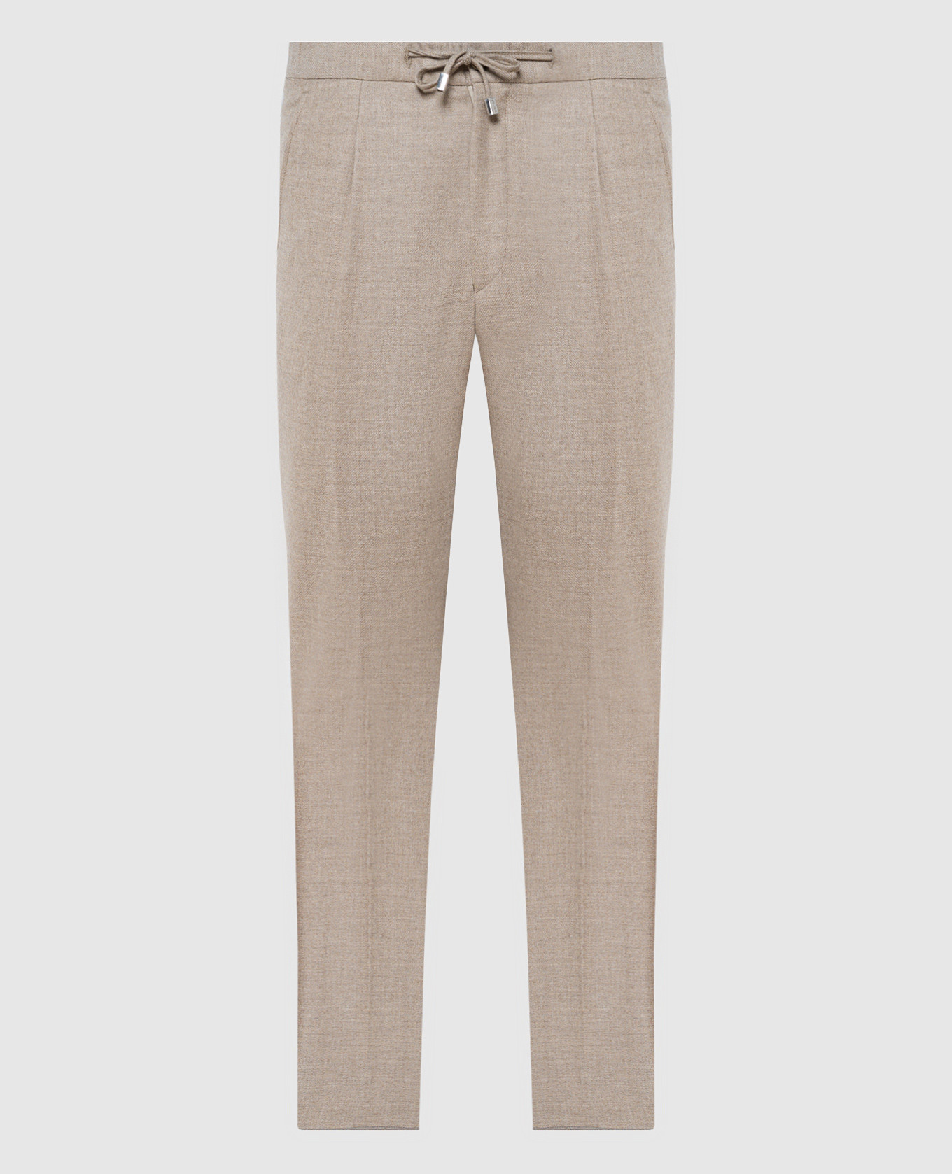 

Beige pants made of wool and cashmere with snaps Enrico Mandelli