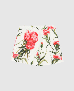 Dolce&Gabbana Children's white shorts in a poppy print L53Q07HS5O1814