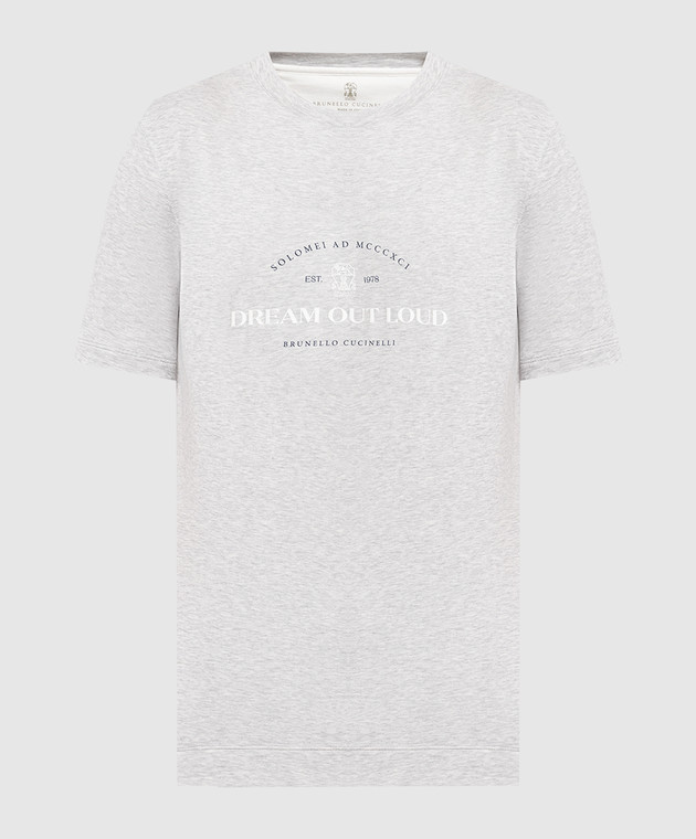 Brunello Cucinelli - Gray t-shirt with Dream out loud print