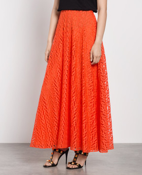 Valentino Orange perforated skirt XB3RA8K36W1