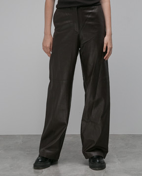 Yves Salomon Brown leather pants 23WYP208XXAPXX