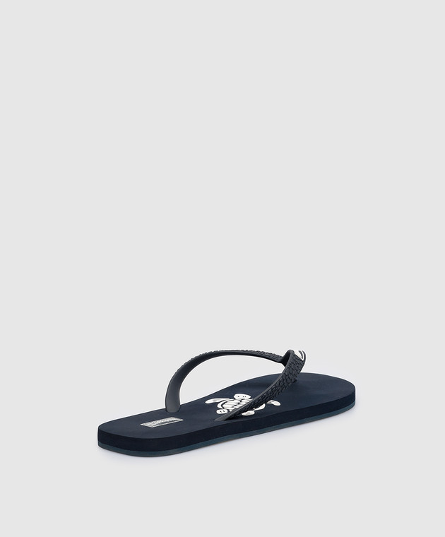 Vilebrequin - Copp Turtle Logo Flip Flops in Blue COPU3500  display picture 1