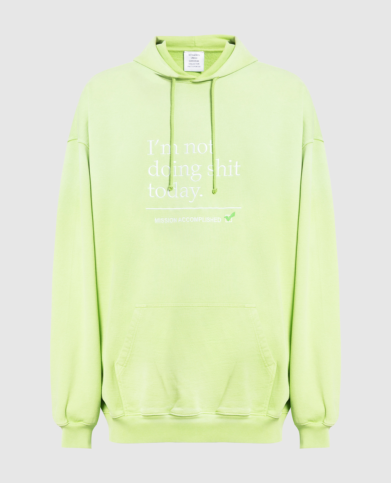 

Green hoodie with embroidery Vetements