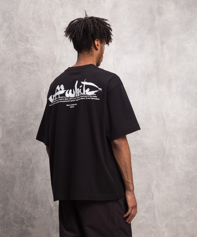 Off-White - Black paint script over skate print T-shirt