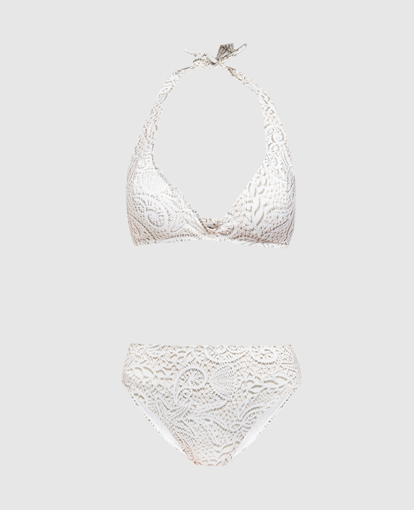 Maillot de bain culotte beige du Lake à imprimé