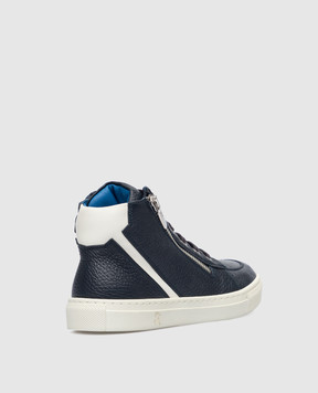 Stefano Ricci Children's dark blue deerskin sneakers YRU543G806SKVH