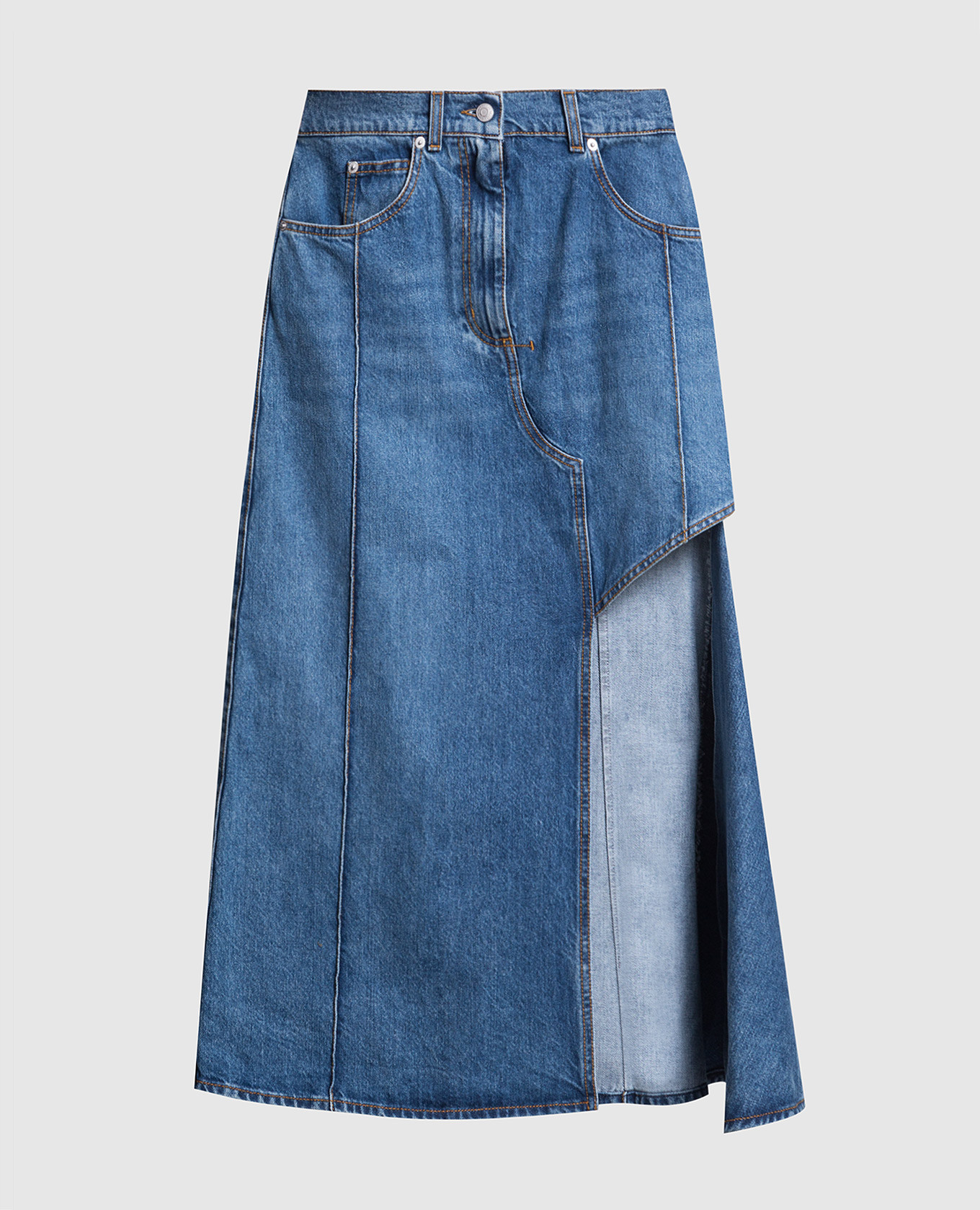 

Midi blue denim skirt Alexander McQueen